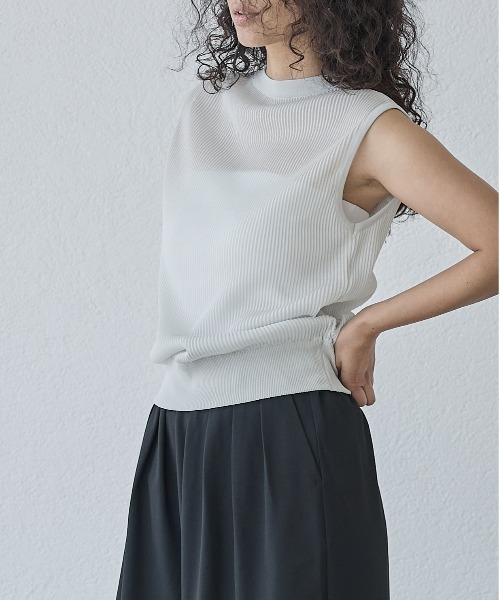 for/c（フォーシー） tシャツ 「新色追加」シアープリーツノースリーブ