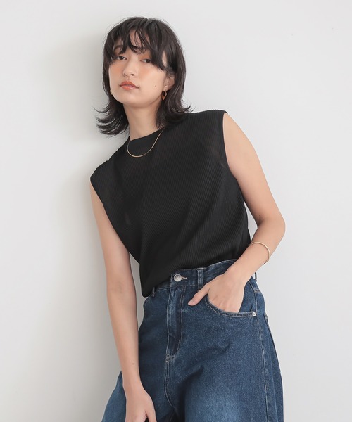 for/c（フォーシー） tシャツ 「新色追加」シアープリーツノースリーブ