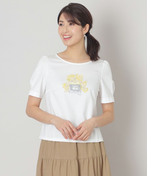TO BE CHIC カットソー TO BE CHIC tシャツ ミモザパフュームモチーフ カットソー