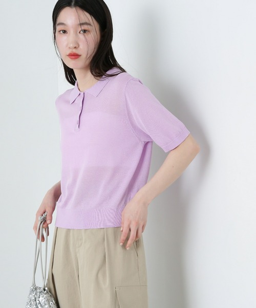 ポロシャツ ポロ 「イチオシ」シアーニットポロ レディース N.Natural Beauty Basic ポロシャツ ポロ シアーポロニット