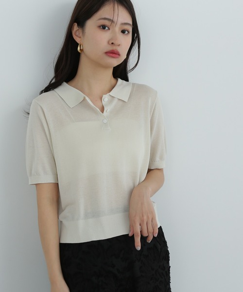 N.Natural Beauty Basic ポロシャツ ポロ シアーポロニット