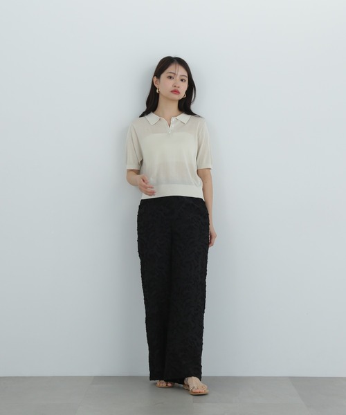 ポロシャツ ポロ シアーポロニット レディース N.Natural Beauty Basic ポロシャツ ポロ シアーポロニット