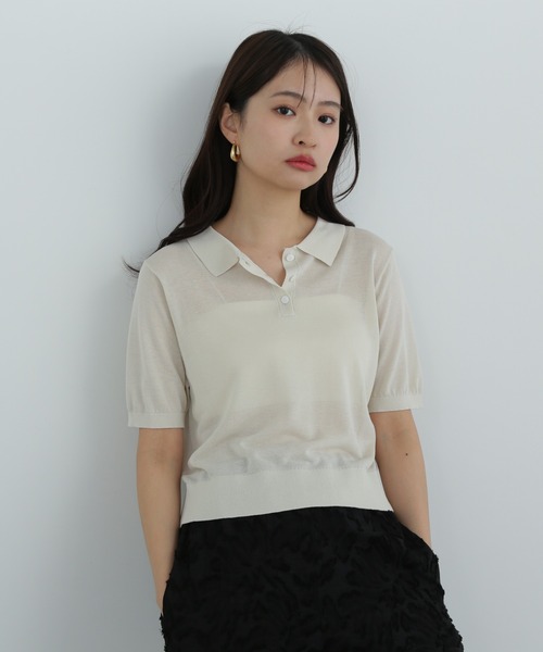 N.Natural Beauty Basic ポロシャツ ポロ シアーポロニット