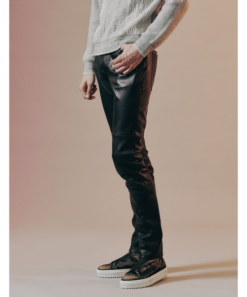 美品　定価7万程　5351 POUR LES HOMMES ゴートレザーパンツ 5351 POUR LES HOMMES パンツ ストレッチゴートレザーパンツ メンズ