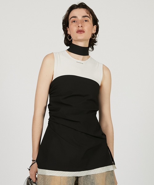 アシメドレーピングベアトップ / Asymmetrical Draping Bare Top レディース