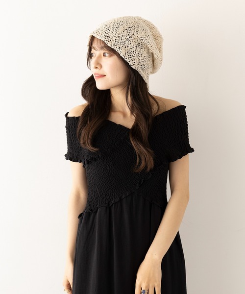 La Maison de Lyllis HOOD レースビーニー La Maison de Lyllis ニット帽 ニットキャップ 「La Lyllis