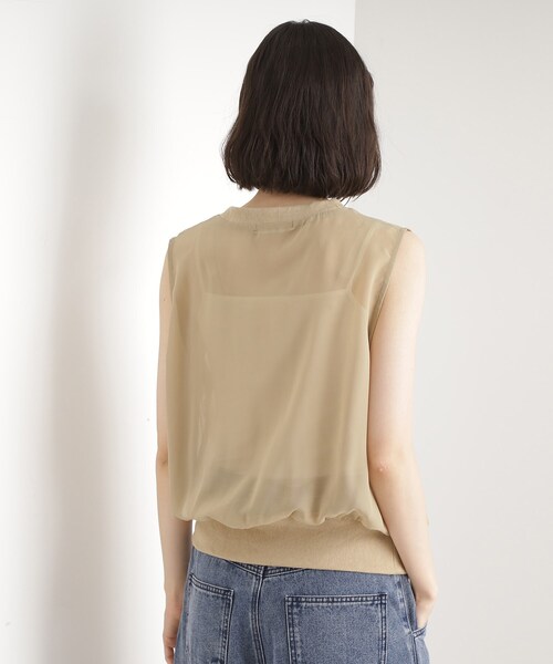 THE SHOP TK ブラウス シャツ テープ刺繍シアーブラウス レディース