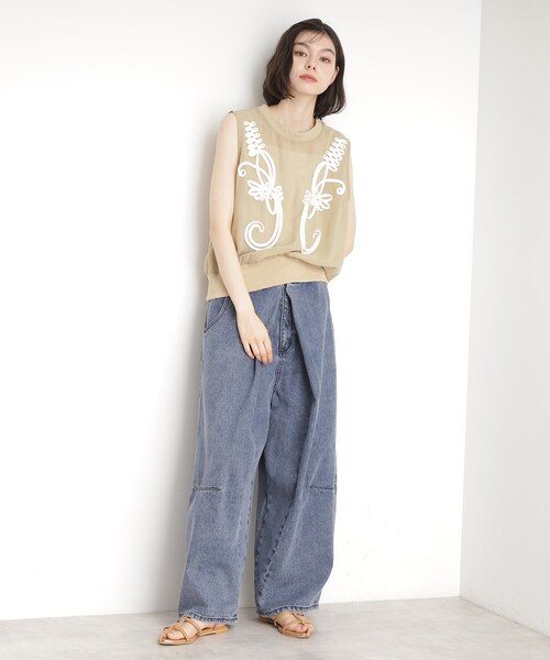 ブラウス シャツ テープデザインブラウス レディース THE SHOP TK ブラウス シャツ テープ刺繍シアーブラウス