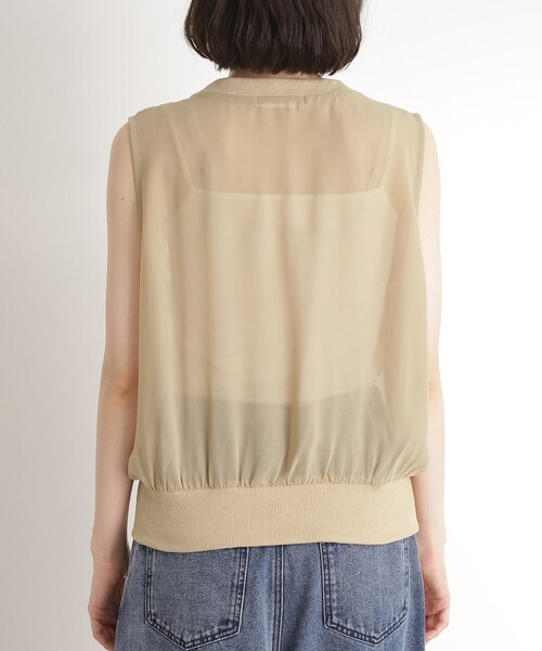 THE SHOP TK ブラウス シャツ テープ刺繍シアーブラウス