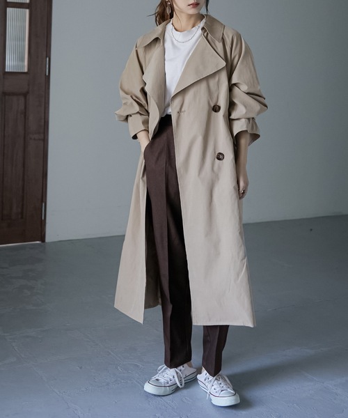 「Fashion Letter」 トレンチコート M ベージュ レディース_画像2
