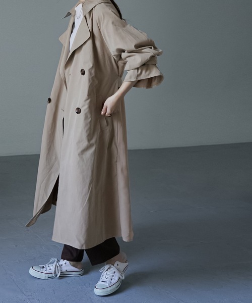 「Fashion Letter」 トレンチコート M ベージュ レディース_画像3