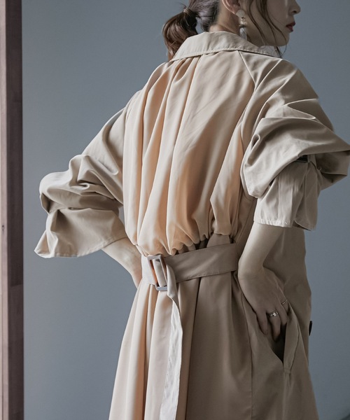 「Fashion Letter」 トレンチコート M ベージュ レディース_画像4