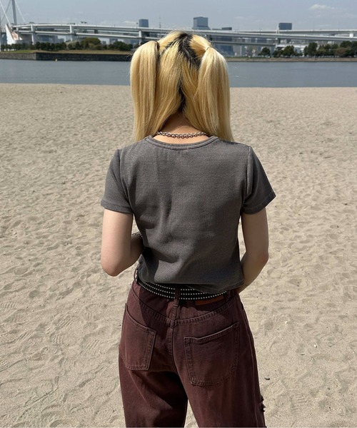 sedacle girl（セダクルガール） tシャツ 半袖 フラッグピグメントリブ