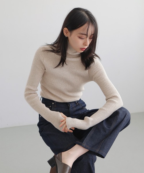 LIAN（リアン） タートルネックニット FREE アイボリー レディース