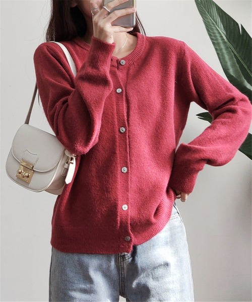 「MAISON DE THERESE」 ニットカーディガン FREE レッド レディース_画像8