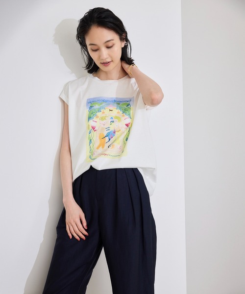 ROPE'（ロペ） tシャツ 「Kei Nagayama for ROPE'」プリント