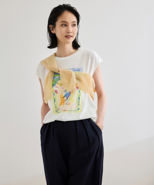 【Kei Nagayama for ROPE'】プリント ノースリーブTEE【接触冷感・洗濯耐久あり Kei Nagayama for ROPE'】プリント ノースリーブTEE【接触冷感