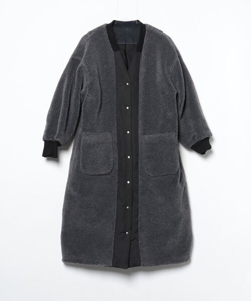 「Re.Verofonna」 ノーカラーコート 38 ブラック レディース_画像3