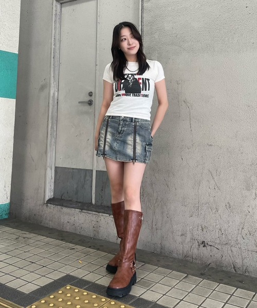 ACLENT（アクレント） ブーツ ラウンドバックルロングブーツII