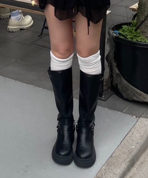 ACLENT（アクレント） ブーツ ラウンドバックルロングブーツII