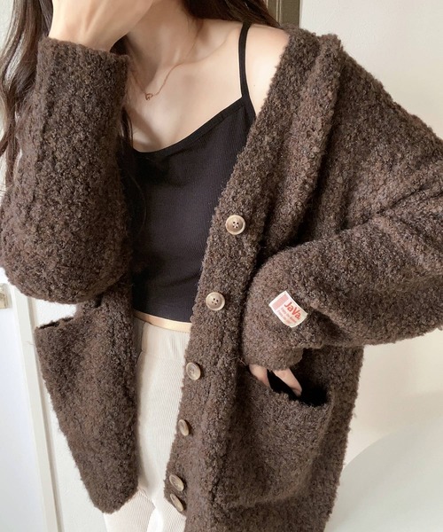Java ニットカーディガン LARGE ブラウン レディース : ZOZOTOWN Yahoo
