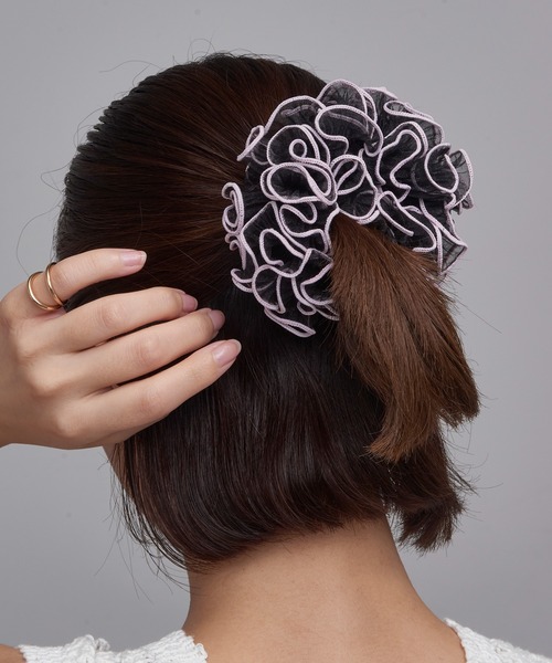 メグえもん様 ハーフ シュシュ☆ビーズ ヘアゴム☆ハンドメイド ウォームカラー TT6383DW003121_thumb.jpg