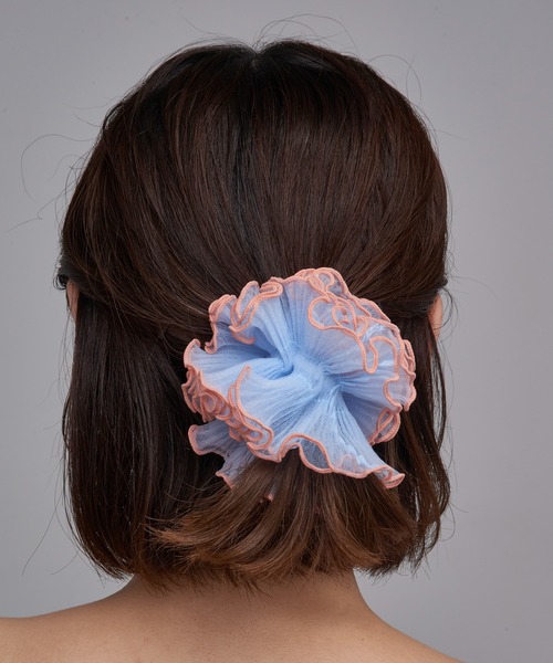 メグえもん様 ハーフ シュシュ☆ビーズ ヘアゴム☆ハンドメイド ウォームカラー MAISON BREEZE（メゾンブリーズ） シュシュ 「MAISON BREEZE」シュシュ