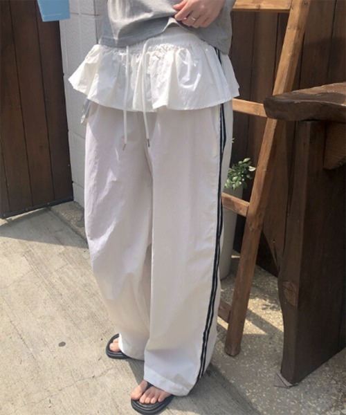 by muni:r パンツ フリルトラックパンツ レディース : ZOZOTOWN Yahoo