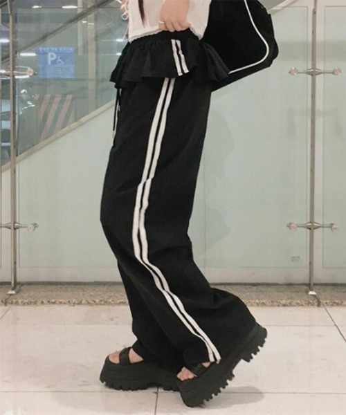 by muni:r パンツ フリルトラックパンツ レディース : ZOZOTOWN Yahoo