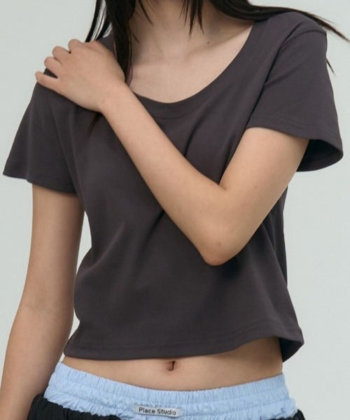 tシャツ PLACE STUDIO／UネッククロップT レディース