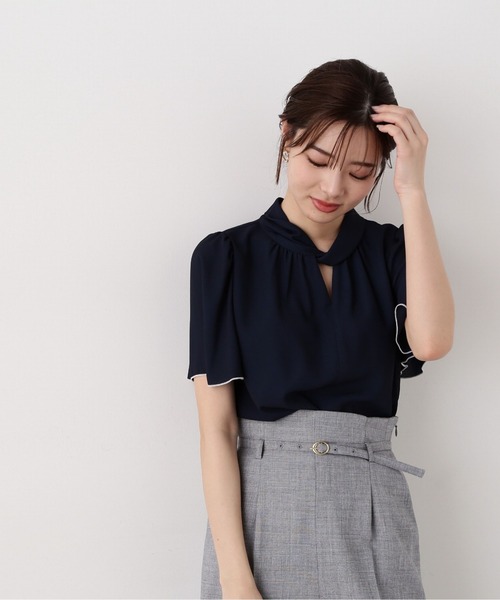 「PROPORTION BODY DRESSING」 半袖ブラウス MEDIUM ネイビー レディース