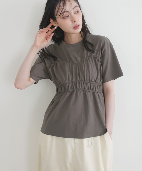 完売品 新品 fitmore シャーリングビスチェTシャツ LIAN tシャツ シャーリングビスチェTシャツ レディース