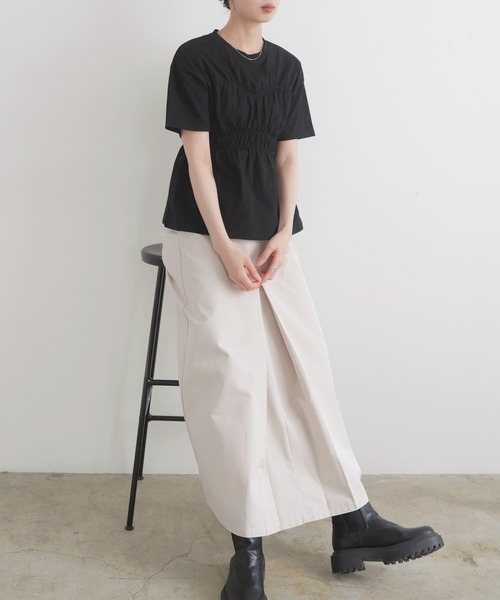 LIAN tシャツ シャーリングビスチェTシャツ レディース
