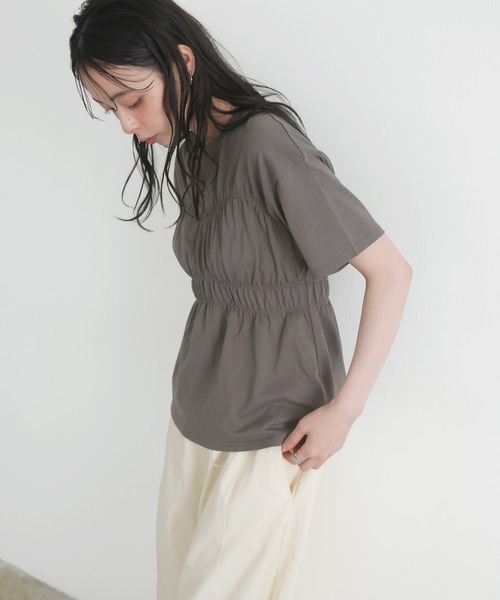 LIAN tシャツ シャーリングビスチェTシャツ レディース