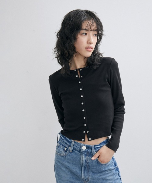 「agnes b.」 長袖カットソー S ブラック レディース
