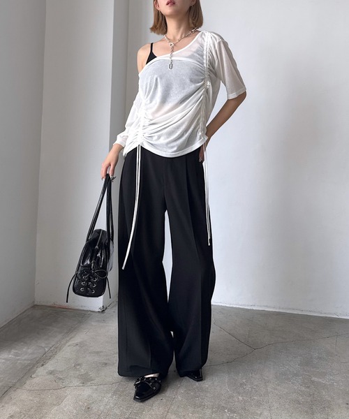 PAGEBOY（ページボーイ） tシャツ 半袖 ドロストシャーリング半袖