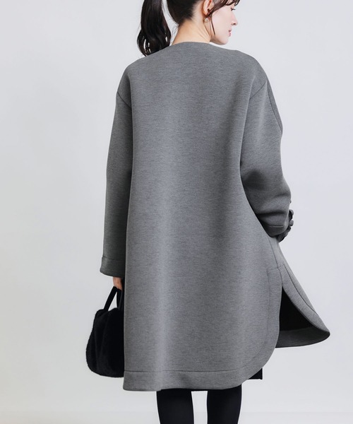 PICCIN PERLA ノーカラーコート コート フリルポケットコート