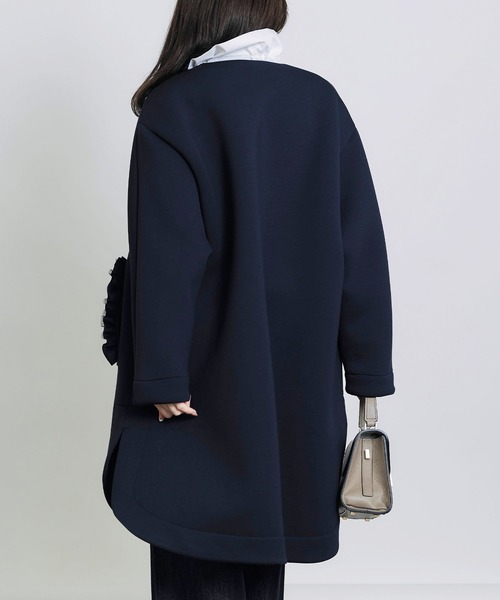 PICCIN PERLA ノーカラーコート コート フリルポケットコート