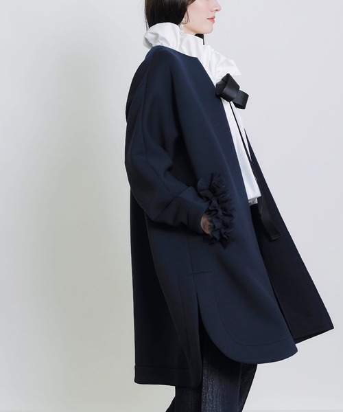 PICCIN PERLA ノーカラーコート コート フリルポケットコート