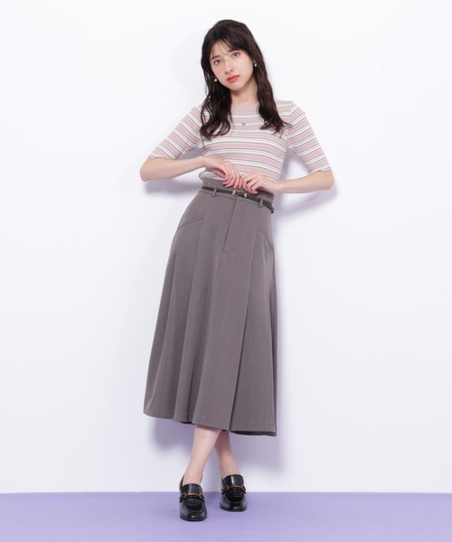 【新品】ジル・スチュアート タック・フレア・ロングスカート ブルー 楽天市場】【SALE／37%OFF】サイドベルトタックフレアースカート