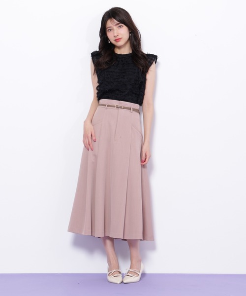 JILLSTUART❤︎綺麗めウエストベルトフレアスカート JILL by STUART スカート ベルト付タックフレアスカート