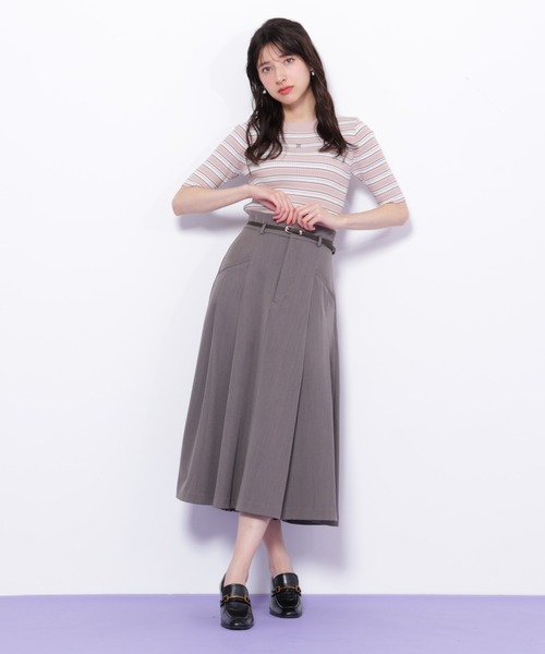 JILLSTUART❤︎綺麗めウエストベルトフレアスカート JILL by STUART スカート ベルト付タックフレアスカート