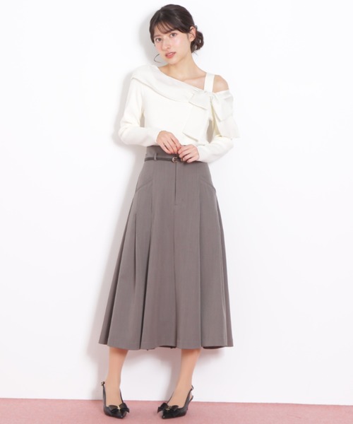 ジル バイ ジル スチュアート（JILL by JILL STUART）/ベルト付タックフレアスカート JILL by JILL STUART（ジルバイジルスチュアート） スカート ベルト付