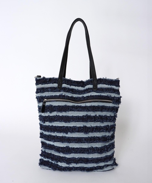 Cepica（セピカ） トートバッグ 牛革ハンドルボーダーデニムトート