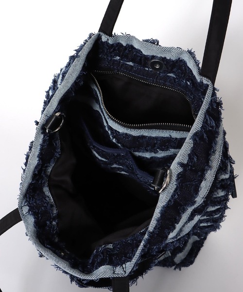 Cepica（セピカ） トートバッグ 牛革ハンドルボーダーデニムトート