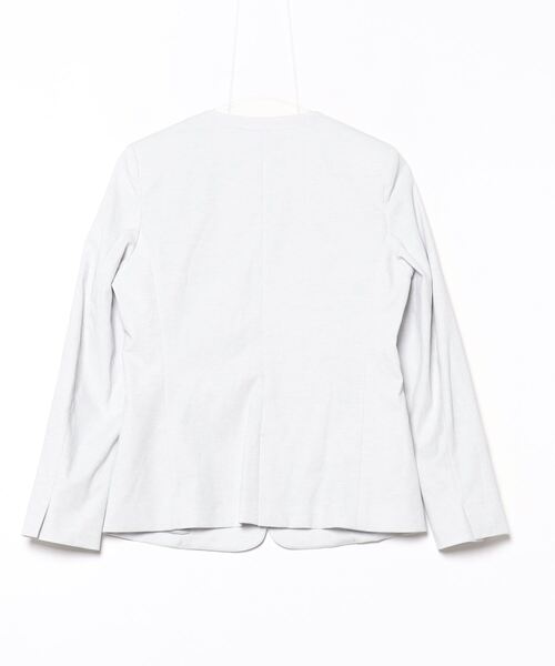 「PLST」 ノーカラージャケット S グレー レディース_画像2