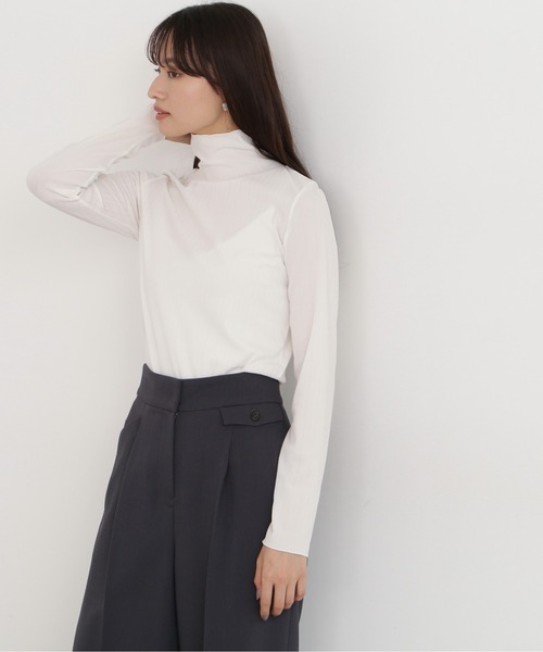 「NATURAL BEAUTY BASIC」 長(zhǎng)袖カットソー MEDIUM チャコールグレー レディース