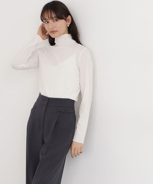 「NATURAL BEAUTY BASIC」 長(zhǎng)袖カットソー MEDIUM チャコールグレー レディース