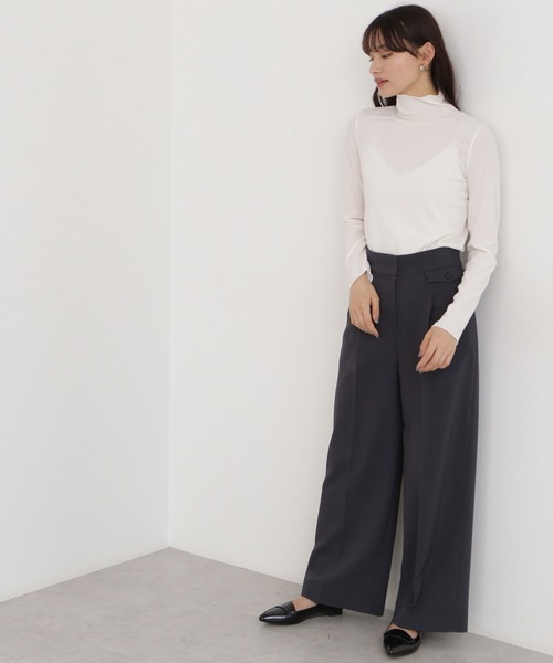 「NATURAL BEAUTY BASIC」 長(zhǎng)袖カットソー MEDIUM チャコールグレー レディース