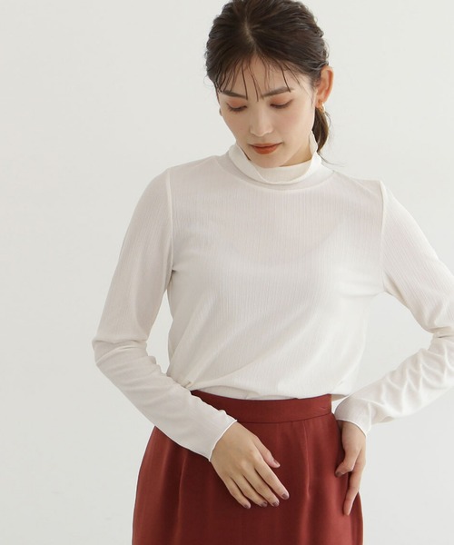 「NATURAL BEAUTY BASIC」 長(zhǎng)袖カットソー MEDIUM チャコールグレー レディース